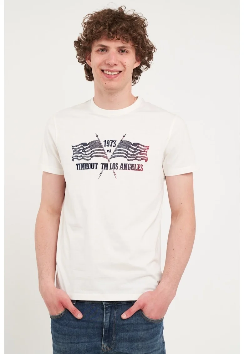 Tricou din bumbac cu decolteu la baza gatului, Snow White