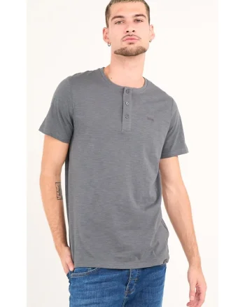 - Tricou barbat cu maneca scurta ( Material: Bumbac, DARK SHADOW, Gri