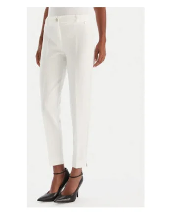 Pantaloni dama,  alb, 90% poliester, 10% elastan, Alb