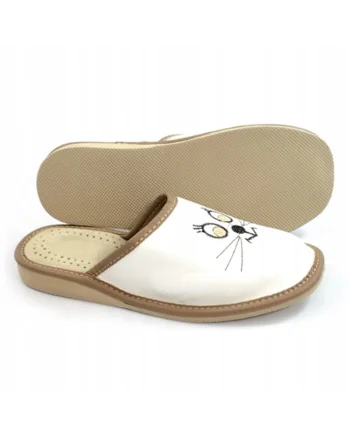 Papuci,  Piele, Bej, Marimea