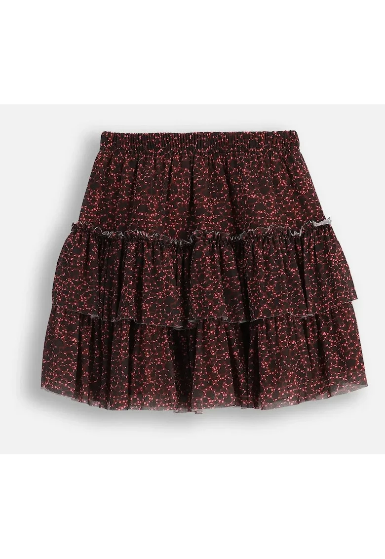 Fusta cu volane si imprimeu animal print,