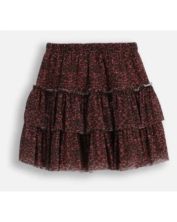 Fusta cu volane si imprimeu animal print,