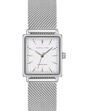 Ceas quartz dreptunghiular Rosalie, Argintiu
