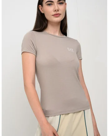 Tricou slim fit cu imprimeu logo, Masliniu deschis