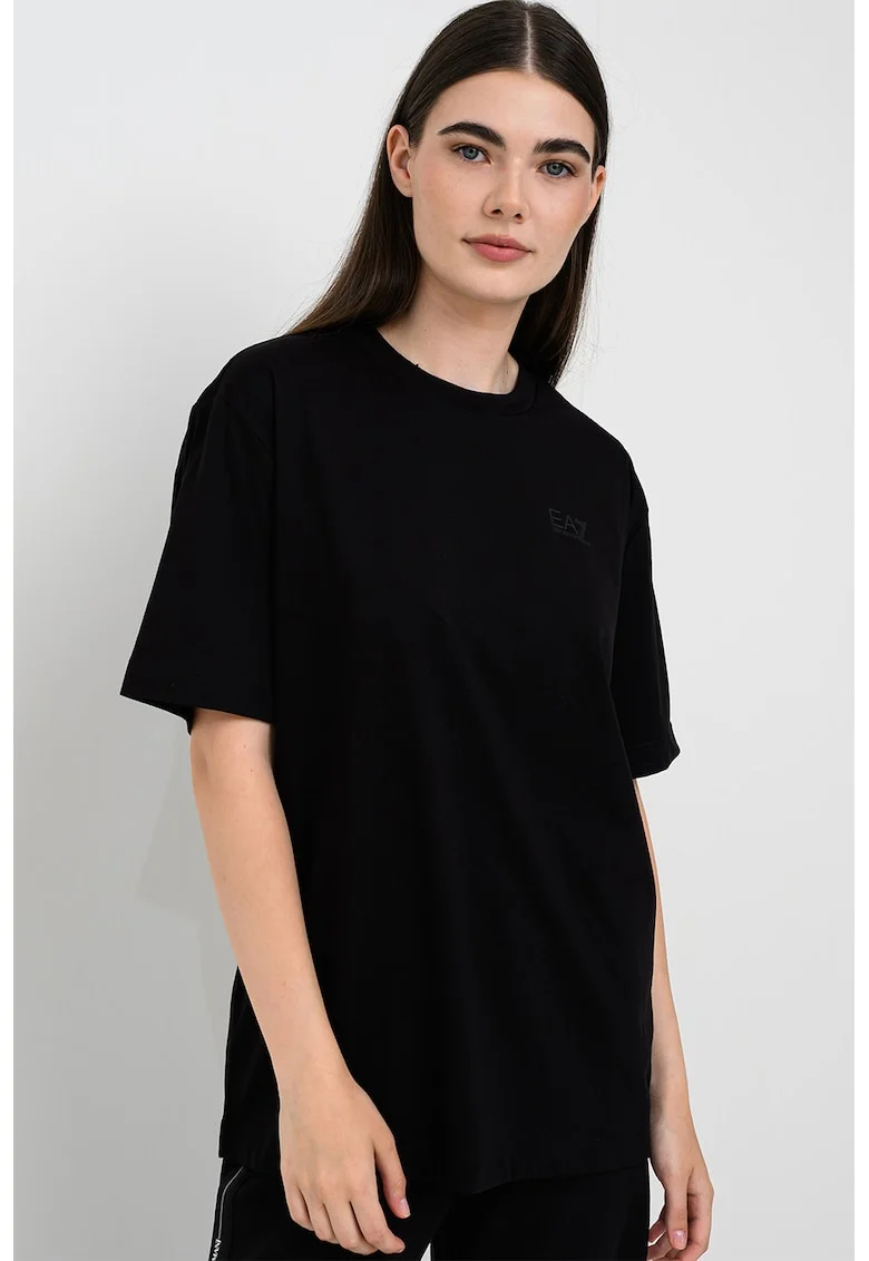 Tricou lejer din bumbac, Negru