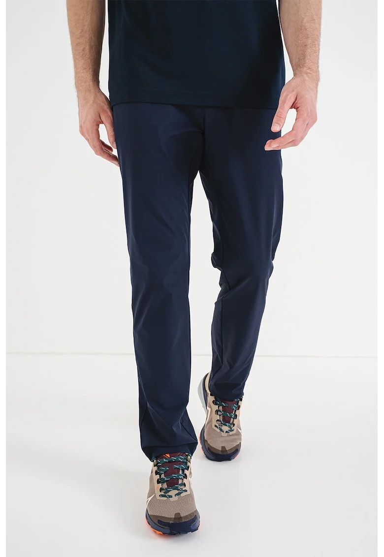 Pantaloni regular fit cu model uni si buzunare laterale, Albastru ultramarin