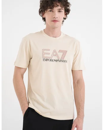 Tricou regular fit din bumbac cu imprimeu logo, Bej deschis