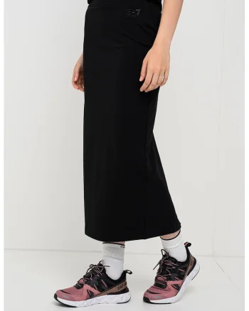 Fusta midi cu croiala dreapta, Negru