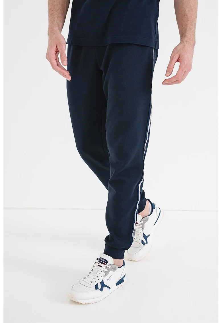 Pantaloni de trening cu segmente logo laterale, Albastru ultramarin