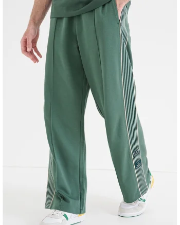 Pantaloni de trening cu croiala dreapta si detaliu logo, Verde inchis