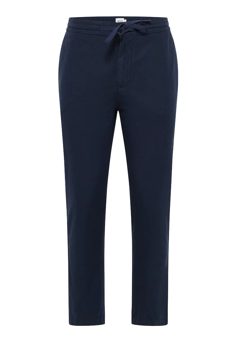 Pantaloni conici din amestec de in Milano, Bleumarin