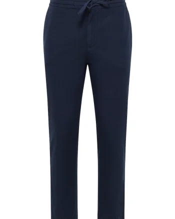 Pantaloni conici din amestec de in Milano, Bleumarin