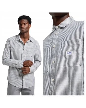 Camasa confortabila de barbati,  Marimea S, Alb ecru, Model WORKWEAR SHIRT 2.0, Croiala lejera si dreapta, Fara inchidere, Confectionata integral din bumbac premium 100% foarte rezistent
