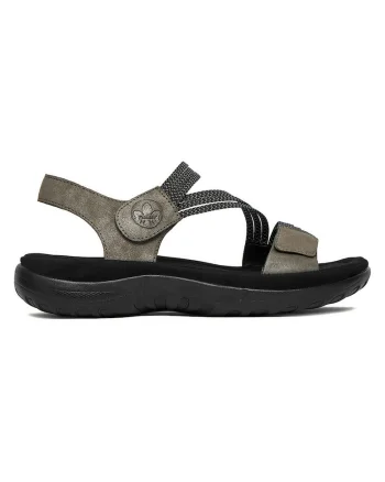 Sandale dama,  gri, piele ecologica
