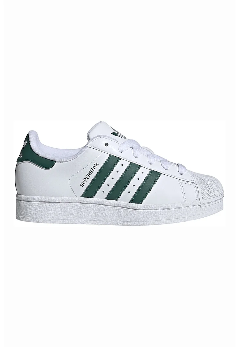 Pantofi sport Superstar II de piele, Alb/Verde englez