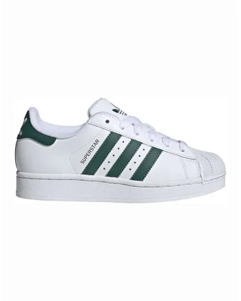 Pantofi sport Superstar II de piele, Alb/Verde englez