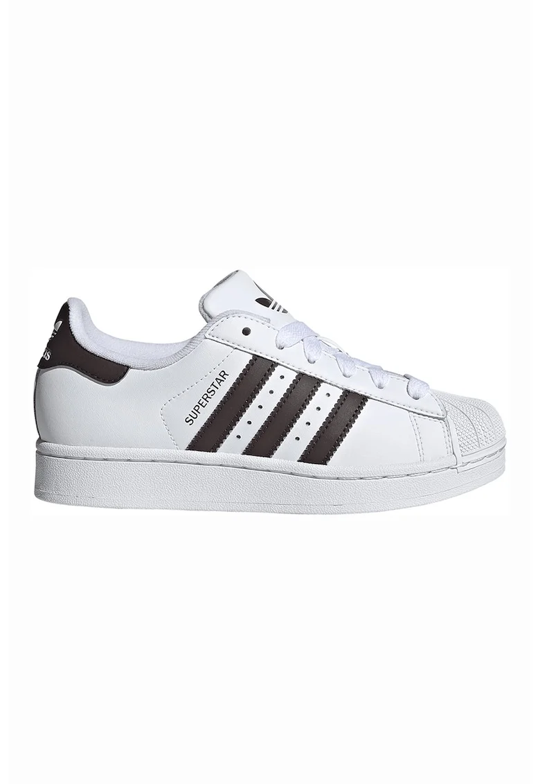 Pantofi sport Superstar II de piele, Maro inchis/Alb optic