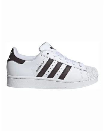 Pantofi sport Superstar II de piele, Maro inchis/Alb optic