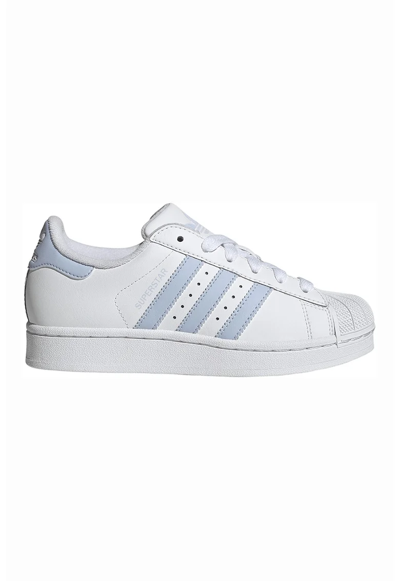 Pantofi sport Superstar II de piele, Alb/Albastru lavanda