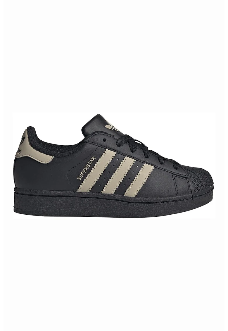 Pantofi sport Superstar II de piele, Negru/Bej deschis
