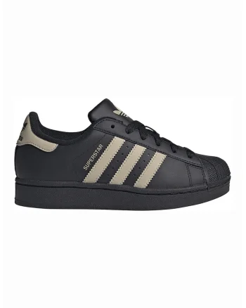 Pantofi sport Superstar II de piele, Negru/Bej deschis