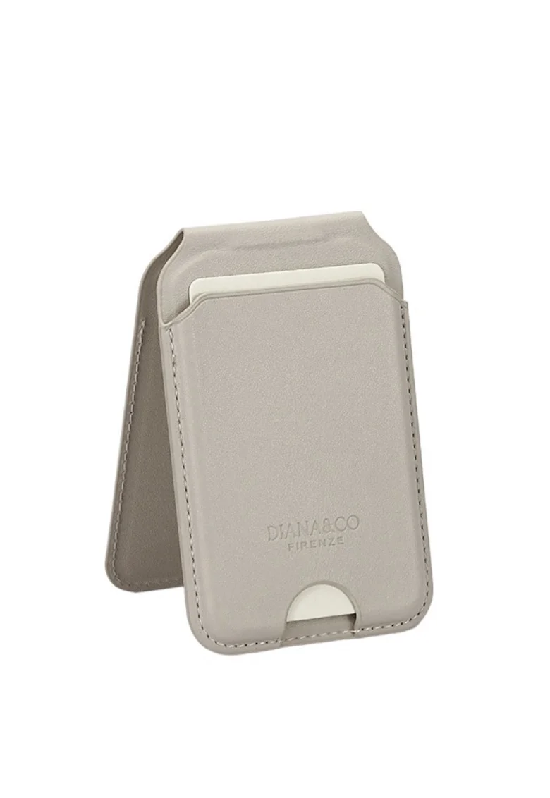 Port card cu blocare RFID, Suport ajustabil si Oglinda, Gri, 10x6.5x1