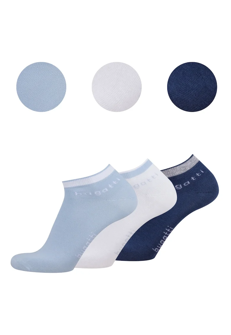 Sosete Scurte Barbati  Set 3 Perechi, 6138, Alb | Albastru