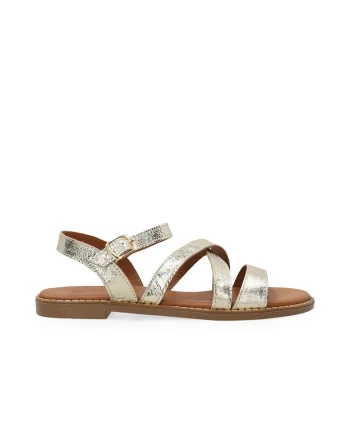 Sandale romane din piele, cu aspect metalizat