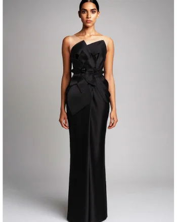 Rochie maxi cu aspect satinat, Negru