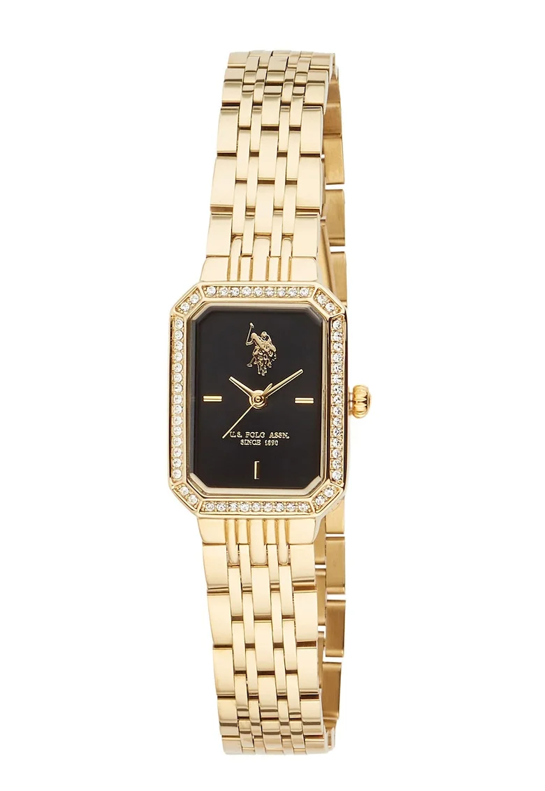 Ceas analog cu cristale bezel, Auriu