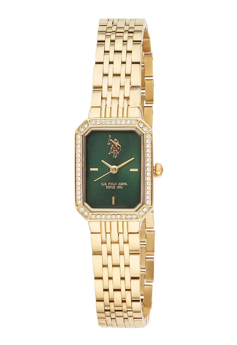 Ceas analog cu cristale bezel, Auriu