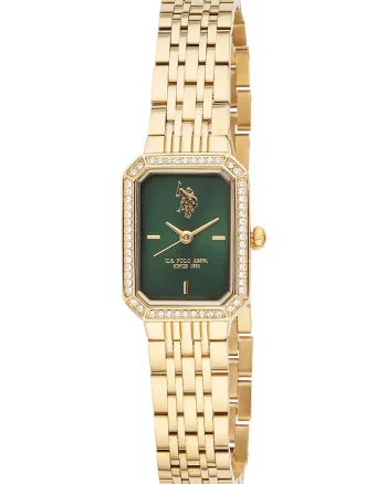 Ceas analog cu cristale bezel, Auriu