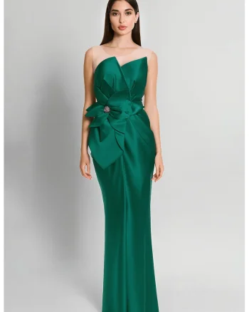 Rochie maxi cu aspect satinat, Verde