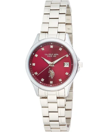 Ceas analog cu cristale pe cadran, Argint