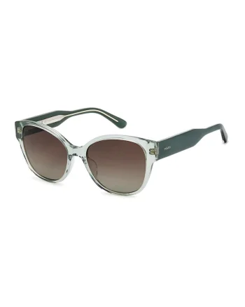 Ochelari de soare rotunzi cu lentile in degrade, Verde persan/Transparent