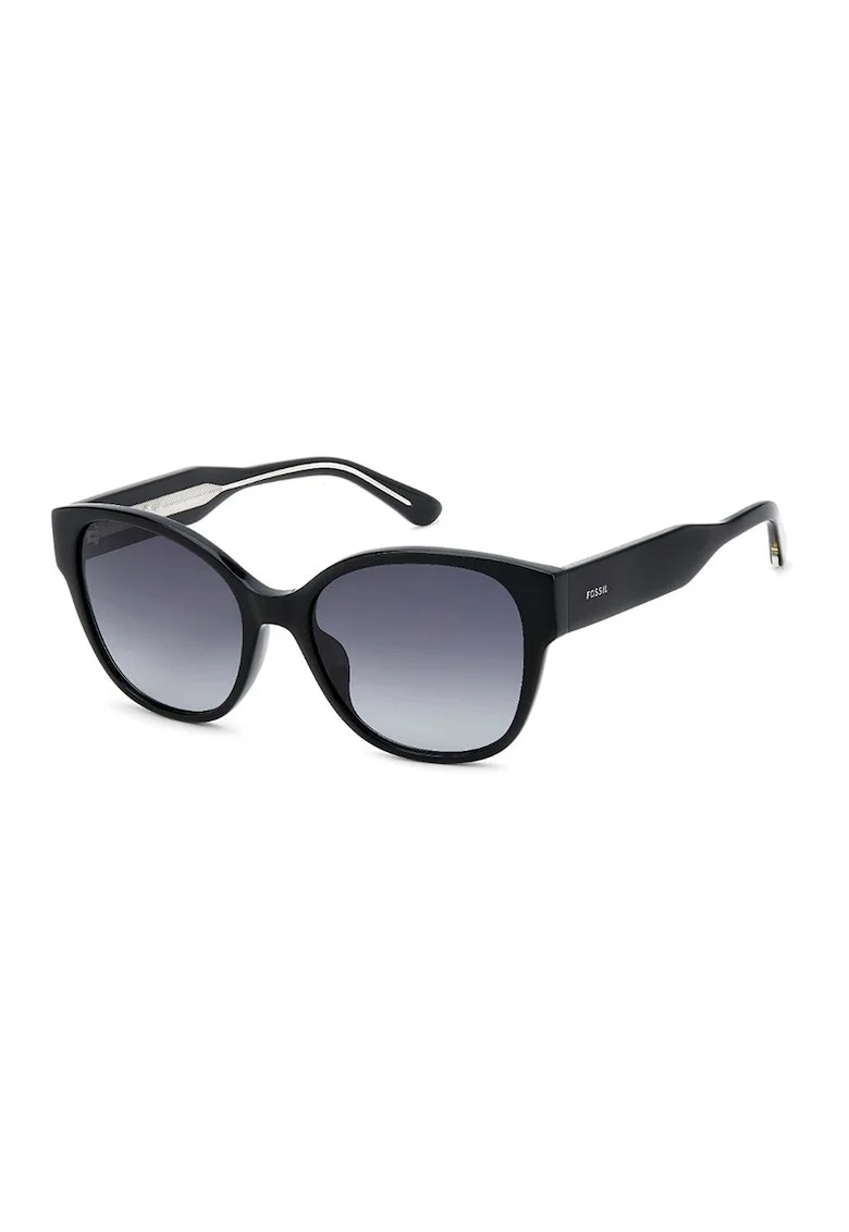 Ochelari de soare rotunzi cu lentile in degrade, Negru