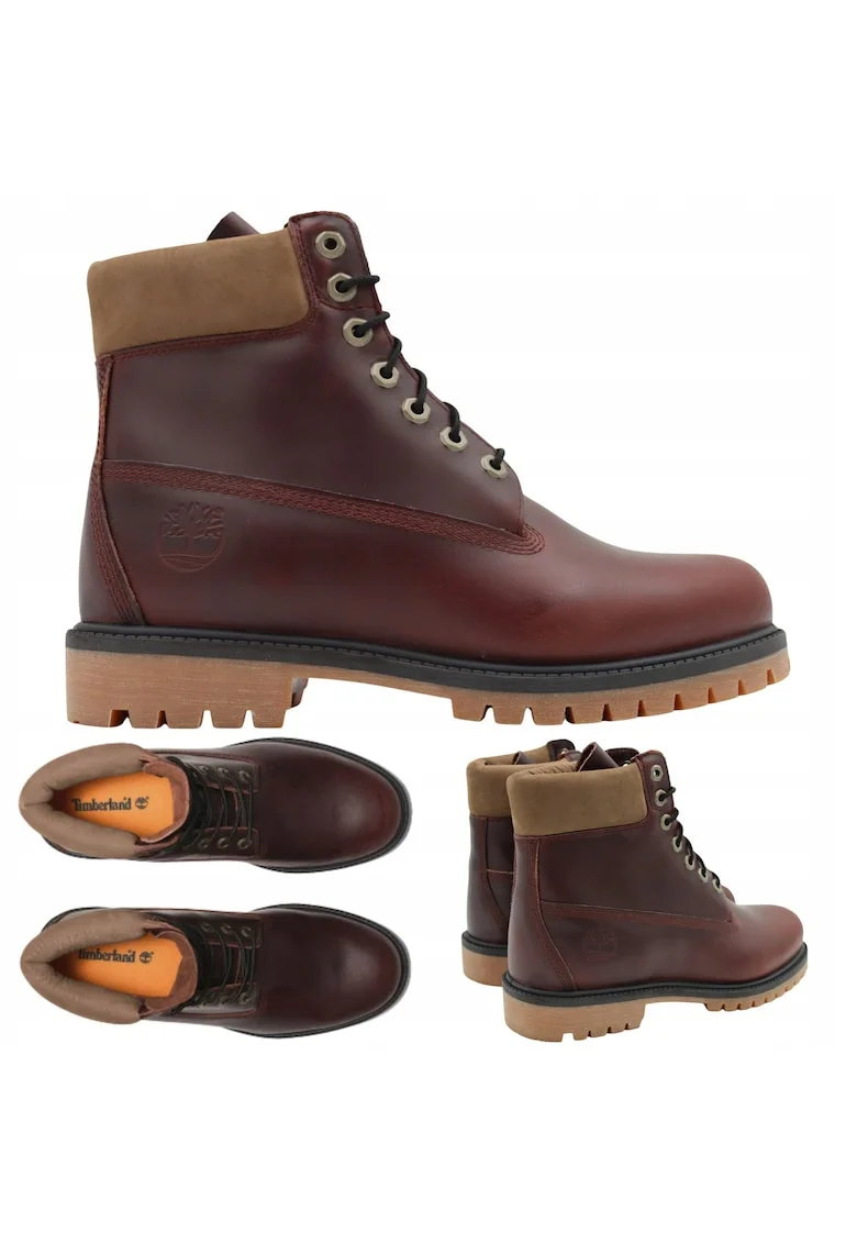 Ghete  Heritage 6 Inch, piele, Visiniu