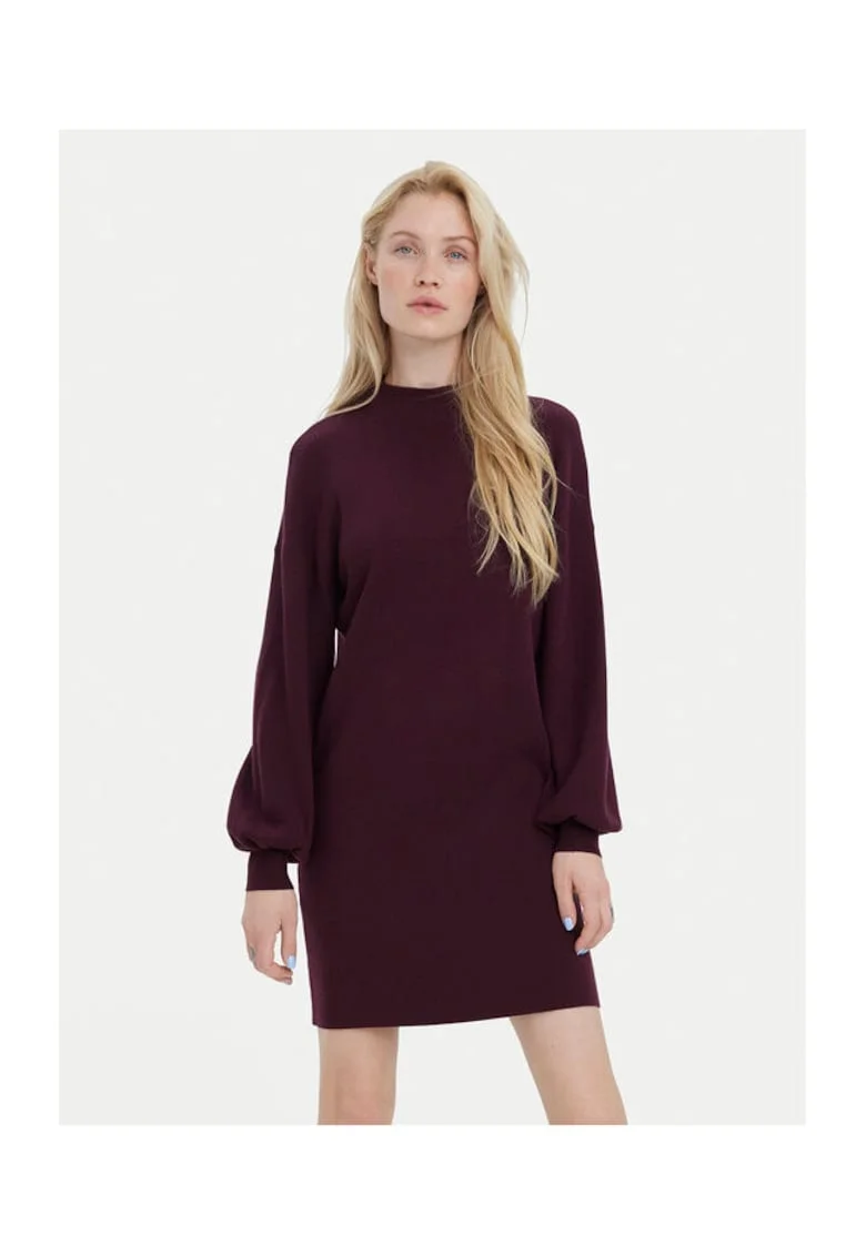 Rochie tricotata de dama,  52% viscoza, 28% poliester, 20% nailon, Violet