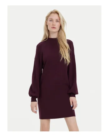 Rochie tricotata de dama,  52% viscoza, 28% poliester, 20% nailon, Violet