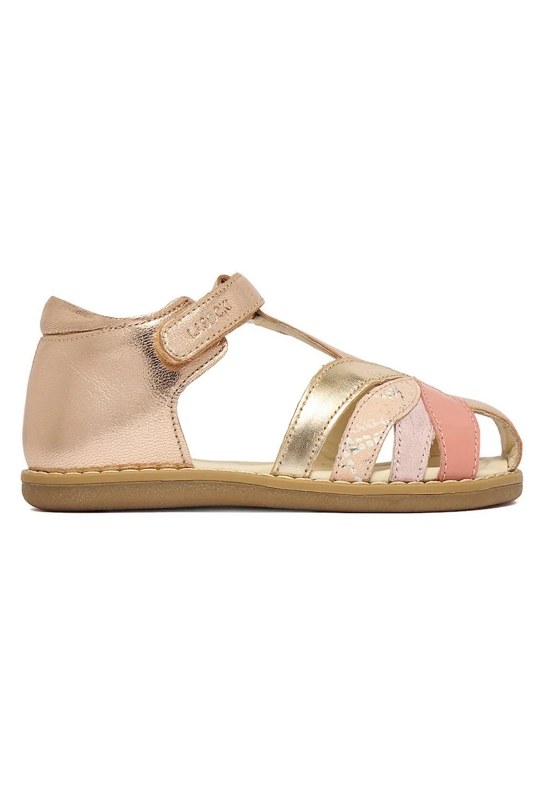 Sandale  roz, piele naturala, sistemdwqfwqdinchidere Velcro, Roz