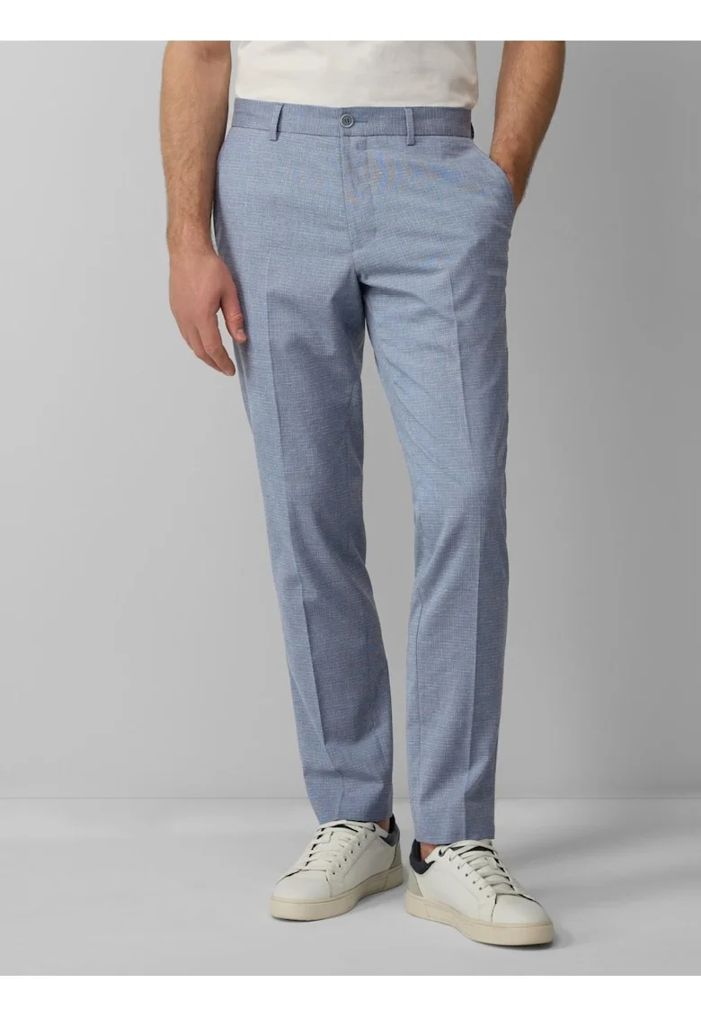 Pantaloni costum barbati cu model fin si croiala Slim Fit, Albastru