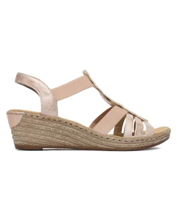Sandale dama,  roz, piele ecologica, material interior textil