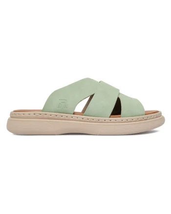 Papuci  verde, piele ecologica,