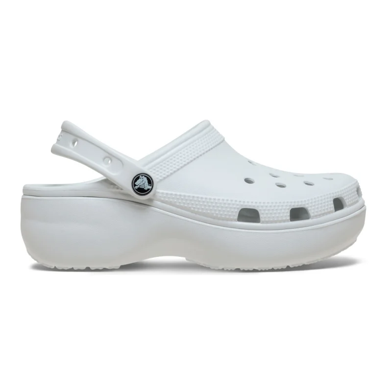 Saboți Crocs Women's Classic Platform Clog Alb - Moonlight