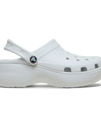 Saboți Crocs Women's Classic Platform Clog Alb - Moonlight