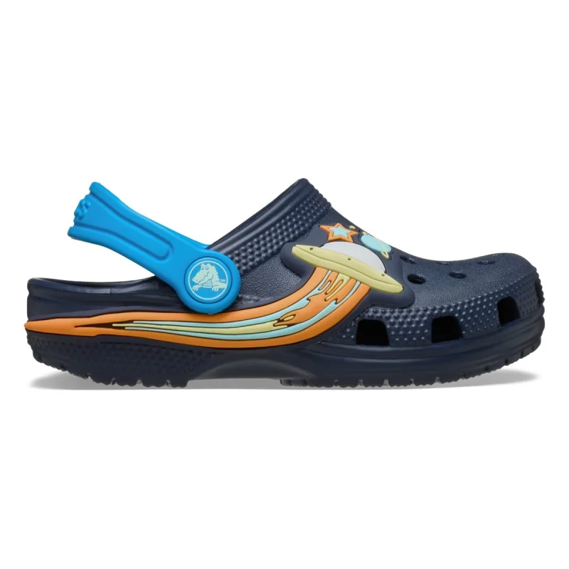 Saboti Crocs Classic Toddler UFO Lights Clog Albastru - Navy