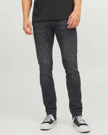 Blugi barbati GLENN, cu talie joasa si croiala Slim fit, Negru