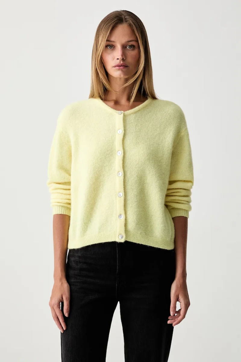 American Vintage cardigan pentru femei cu lână GILET ML COL ROND