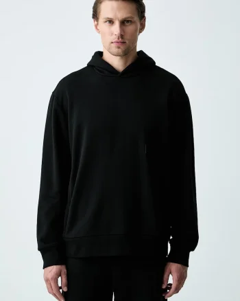 BOSS Green hanorac cu glugă bărbătesc din bumbac SW_Hoodie