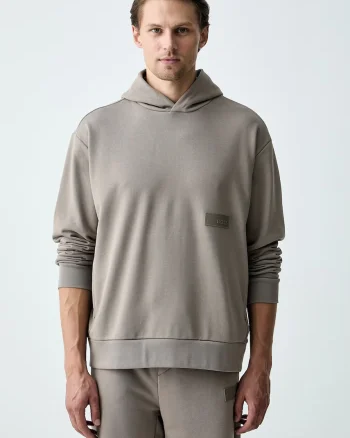 BOSS Green hanorac cu glugă pentru bărbați cu bumbac SW_Hoodie